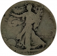 1919-D Walking Liberty Silver Half Dollar Coin - Good
