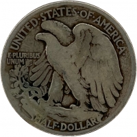 1938-D Walking Liberty Silver Half Dollar Coin - Very Good