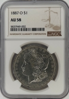 1887-O Morgan Silver Dollar Coin NGC AU-58 - Borderline Uncirculated