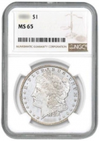 Pre-21 Morgan Silver Dollar Coin - Random Date - NGC Certified MS-65