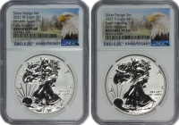 2021 Reverse Proof American Silver Eagle 2 Coin Set - Designer Edition - NGC Reverse PF-69 Early Release