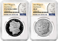 2023 Morgan Silver Dollar Set - NGC PF-69 Ultra Cameo + MS-69 Early Releases - Morgan Label