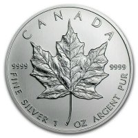 1 oz Canadian Silver Maple Leaf Coin - Random Date - Gem BU