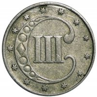 1851-1853 Three Cent Silver Piece Coin - Very Fine