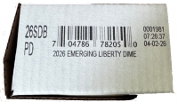 2026 Sesquicentennial Emerging Liberty Dime 200 Count P&D Bag - US Mint Sealed Box
