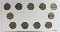 1942-45 11-Coin War Nickel Set - 35% Silver - VG-XF
