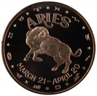 1 oz Aries Copper Round from the Zodiac Series