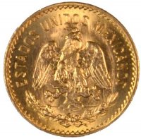 Mexican 5 Pesos Gold Coin - Random Date - BU