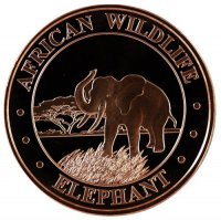 1 oz Copper Round - African Wildlife Series - Elephant Design