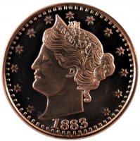 1 oz 1883 Liberty Nickel Copper Round