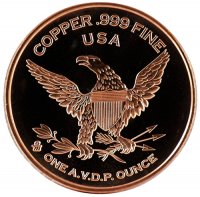 1 oz Copper Round - 1794 Flowing Hair Dollar Design