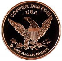 1 oz Copper Round - Ronald Reagan Design