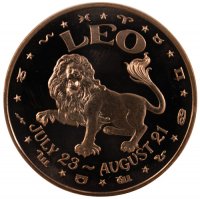 1 oz Leo Copper Round from the Zodiac Series