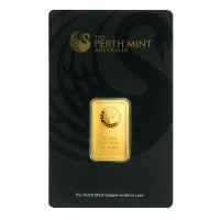 Perth Mint 10 gram Gold Bar In Assay card obverse