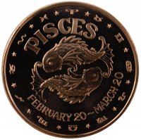 1 oz Pisces Copper Round from the Zodiac Series