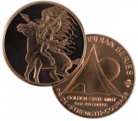 1 oz Copper Round - Indian Series - Red Horse Design