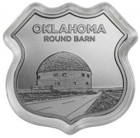 1 oz Silver - Icons of Route 66 Shield Series - Oklahoma Round Barn