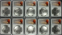Lot of 10 2020-P Basketball Hall of Fame Silver Coins $1 NGC MS-70 Early Releases - Raw Wholesale Bid!
