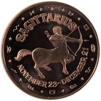 1 oz Sagittarius Copper Round from the Zodiac Series