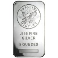 5 oz Silver Bar - Sunshine Minting - (Mint Mark SI™) Front
