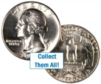 1947-D Washington Silver Quarter Coin - Choice BU