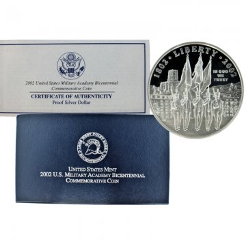 2002 West Point Commemorative Silver Dollar Coin (Proof)
