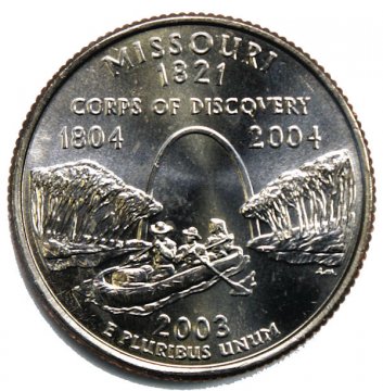 2003 Missouri State Quarter Coin - P or D Mint - BU