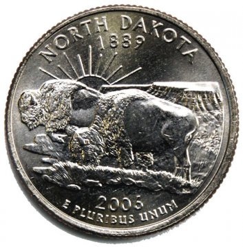 2006 North Dakota State Quarter Coin - P or D Mint - BU