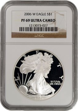 2006-W 1 oz American Proof Silver Eagle Coin - NGC PF-69 Ultra Cameo