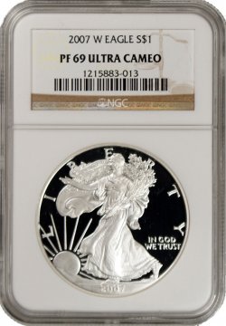 2007-W 1 oz American Proof Silver Eagle Coin - NGC PF-69 Ultra Cameo