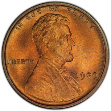 1909 Lincoln Wheat Cent Coin - Choice BU (Red & Brown)