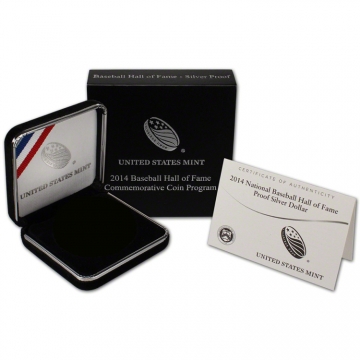 2014 Baseball Hall of Fame Commemorative Proof Silver Dollar Coin - Box & COA (NO Coins)