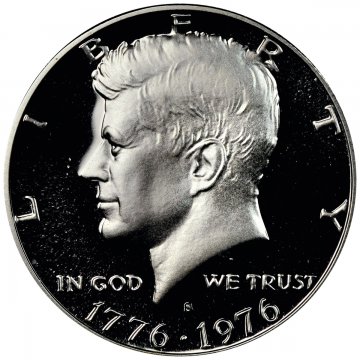 1776-1976-S 40% Silver Kennedy Proof Half Dollar Coin - Choice PF