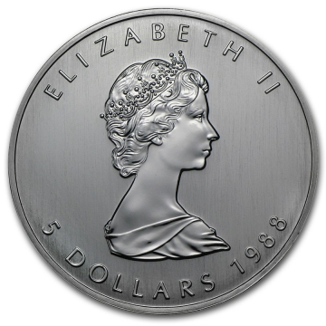 1988 1 oz Canadian Silver Maple Leaf Coin - Mint Sealed - Gem BU