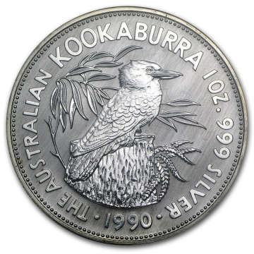 1990 1 oz Australian Silver Kookaburra Coin - Choice BU - 1st Year of Issue