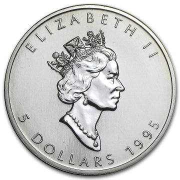 1995 1 oz Canadian Silver Maple Leaf Coin - Low Mintage - Gem BU