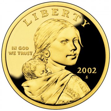 2002 Sacagawea Proof Golden Dollar Coin - S Mint