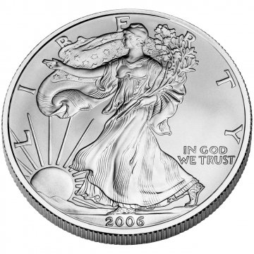 2006-W 1 oz American Burnished Silver Eagle Coin - Gem BU (w/ Box & C.O.A.)