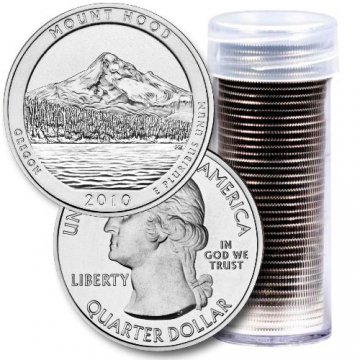 2010 40-Coin Mount Hood Quarter Rolls - P or D Mint - BU