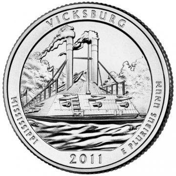 2011 Vicksburg Quarter Coin - P or D Mint - BU