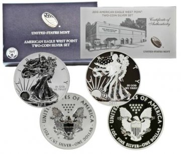 2013-W 2-Coin American Silver Eagle West Point 75th Anniversary Set - (w/ Box & COA)