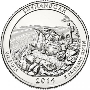2014 Shenandoah Quarter Coin - S Mint - BU