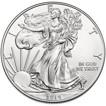 2014-W 1 oz American Burnished Silver Eagle Coin - Gem BU (w/ Box & C.O.A.)