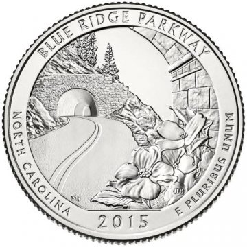 2015 Blue Ridge Parkway Quarter Coin - P or D Mint - BU