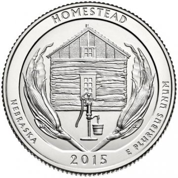 2015 Homestead Quarter Coin - P or D Mint - BU
