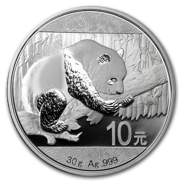 2016 30 gram Chinese Silver Panda Coin - Gem BU