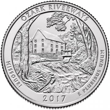 2017 Ozark Riverways Quarter Coin  - S Mint - BU