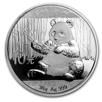 2017 30 gram Chinese Silver Panda Coin - Gem BU