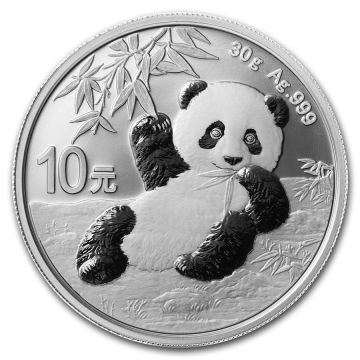 2020 30 gram Chinese Silver Panda Coin - Gem BU