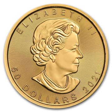 2021 1 oz Canadian Gold Maple Leaf Coin - Gem BU2021 1 oz Canadian Gold Maple Leaf Coin - Gem BU